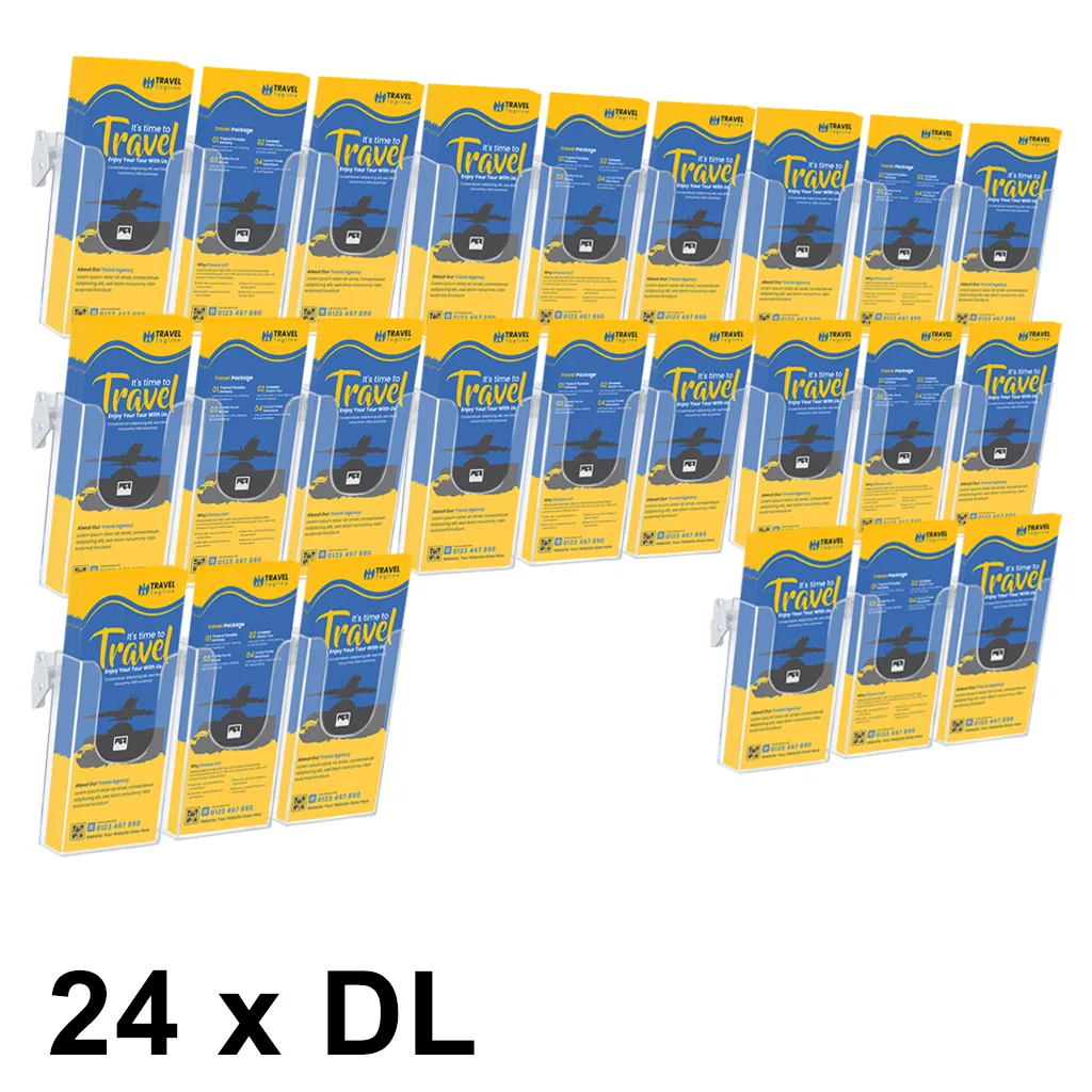 Cocktail Brochure Wall držák na letáky - set 24x DL A-Z Reklama CZ