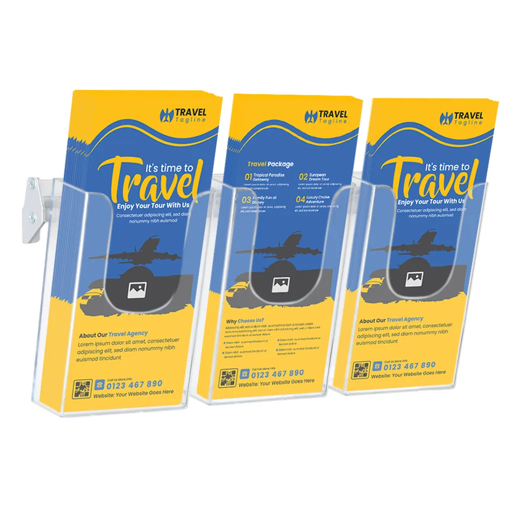 Cocktail Brochure Wall držák na letáky - set 3x DL A-Z Reklama CZ