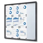 Informační Vitrína SLIM s posuvnými dvířky 12xA4 - Antracit