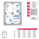 interiérová / venkovní vitrína pro prospekty 2xA4 - Stříbrná A-Z Reklama CZ