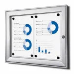 interiérová / venkovní vitrína pro prospekty 2xA4 - Stříbrná