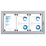 interiérová / venkovní vitrína pro prospekty 3xA4 - Stříbrná A-Z Reklama CZ