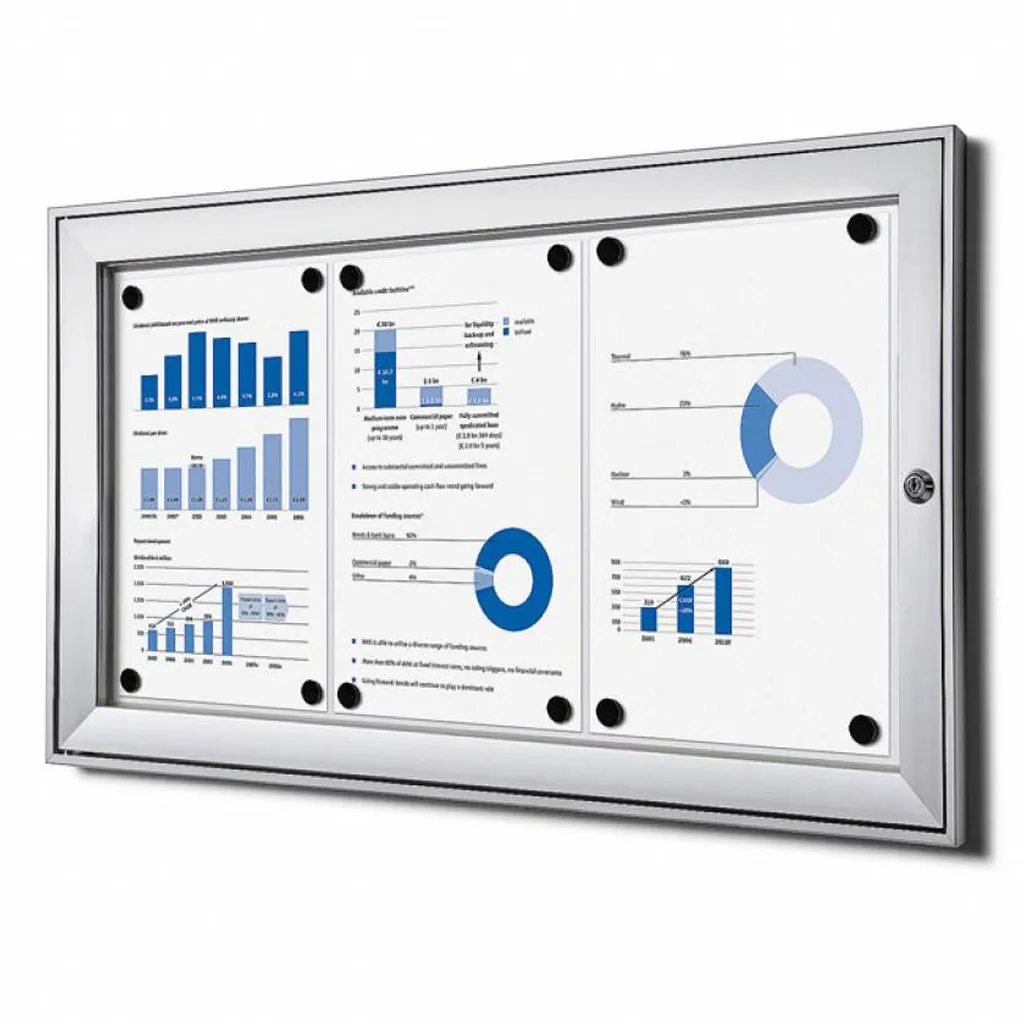 interiérová / venkovní vitrína pro prospekty 3xA4 - Stříbrná A-Z Reklama CZ