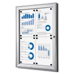 interiérová / venkovní vitrína pro prospekty 4xA4 - Stříbrná