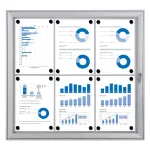 interiérová / venkovní vitrína pro prospekty 6xA4 - Stříbrná A-Z Reklama CZ