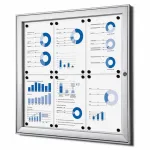 interiérová / venkovní vitrína pro prospekty 6xA4 - Stříbrná