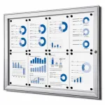 interiérová / venkovní vitrína pro prospekty 8xA4 - Stříbrná