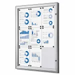 interiérová / venkovní vitrína pro prospekty 9xA4 - Stříbrná