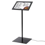 Černý Menuboard s osvětlenou vitrínkou na 2xA4 listy