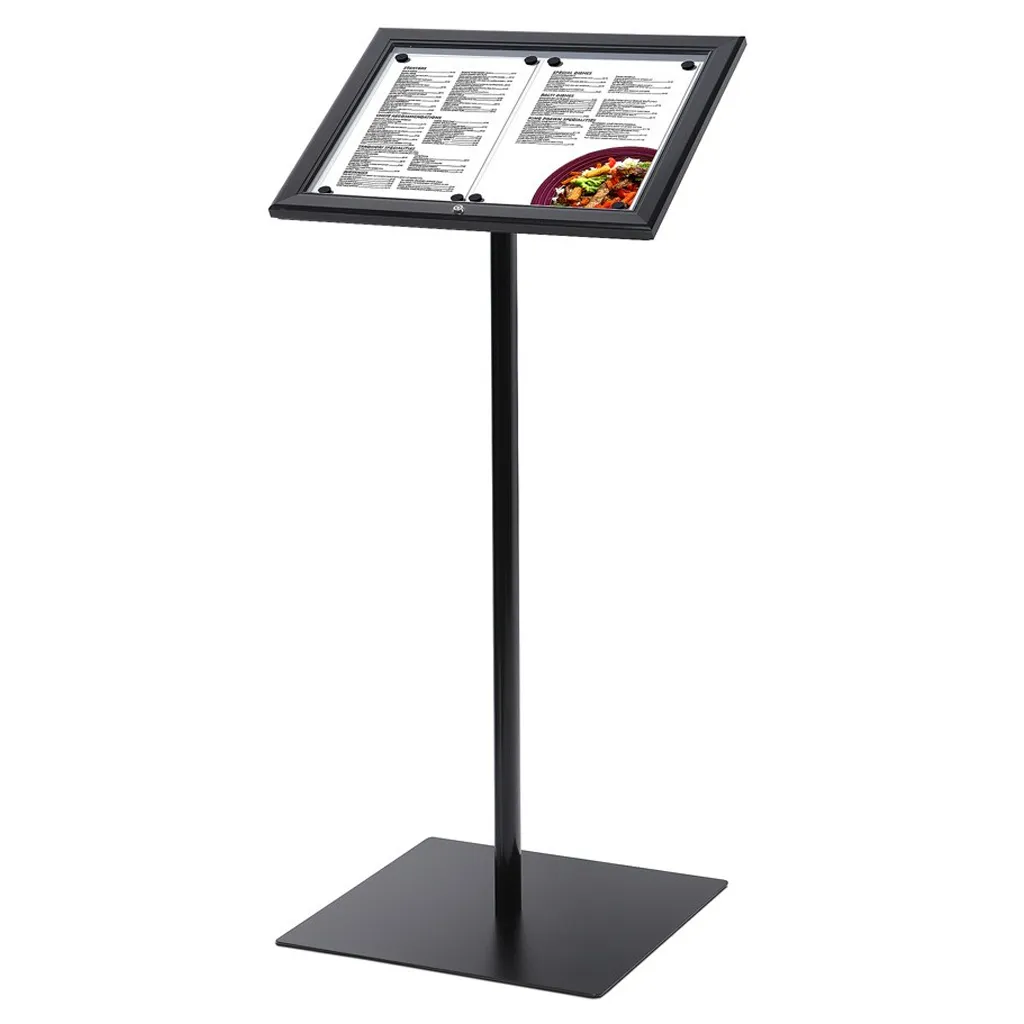 Černý Menuboard s vitrínkou na 2xA4 listy A-Z Reklama CZ