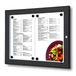 Elegantní Černá Menu vitrína na stěnu pro 2xA4 listy