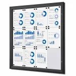 interiérová / venkovní vitrína pro prospekty 12xA4 - Černá