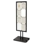 Jednostranný menu stojan s vitrínou 8x A4 - černý