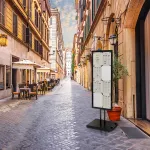 Jednostranný menu stojan s vitrínou 8x A4 - černý A-Z Reklama CZ