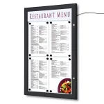 Venkovní prosvětlená LED vitrína na Menu 4xA4 - Černá
