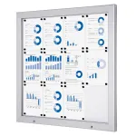 Venkovní uzamykatelná vitrína Alpha 12xA4 - stříbrná