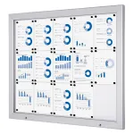 Venkovní uzamykatelná vitrína Alpha 15xA4 - stříbrná