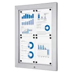 Venkovní uzamykatelná vitrína Alpha 4xA4 - stříbrná