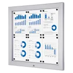 Venkovní uzamykatelná vitrína Alpha 6xA4 - stříbrná