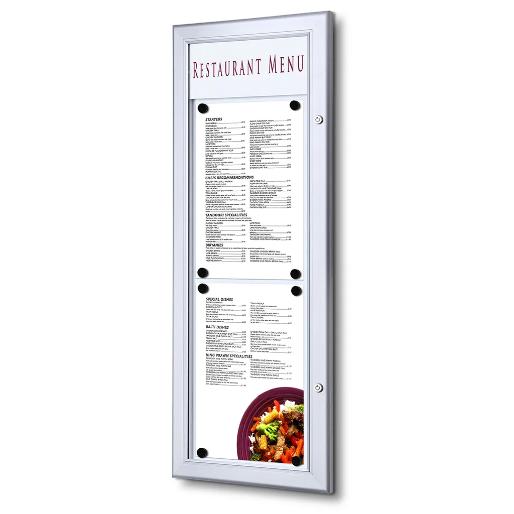 Venkovní vitrína MENU BOARD na Menu pro prospekty 2xA4T A-Z Reklama CZ