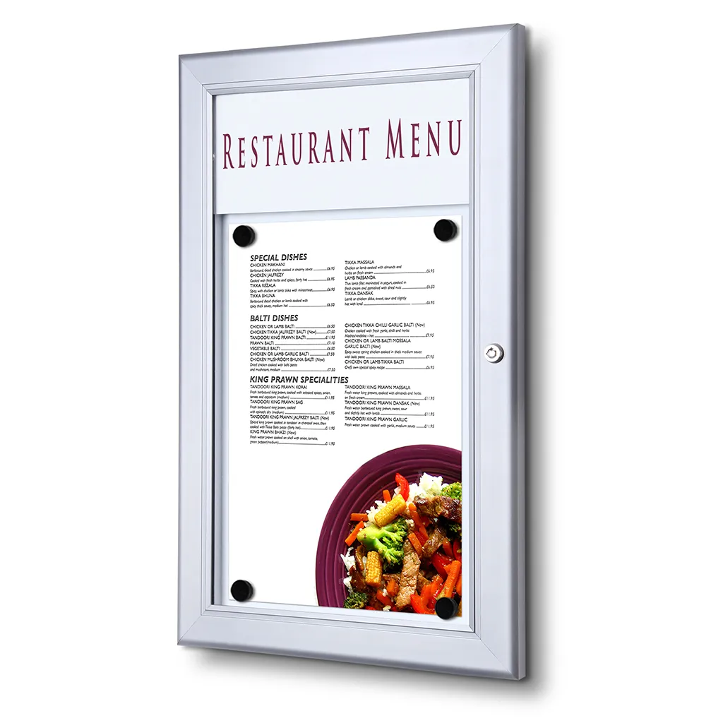 Venkovní vitrína MENU BOARD na Menu pro prospekty 1xA4 A-Z Reklama CZ
