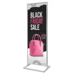 Plakátový stojan se zaklapávacím rámem 2xA1 - Stříbrný