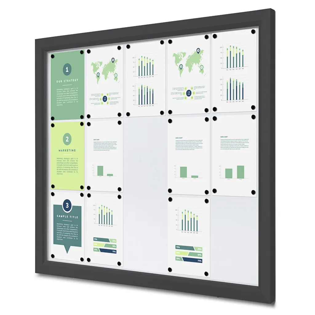 Venkovní uzamykatelná vitrína Slim 15x A4 - Antracit