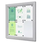 Venkovní uzamykatelná vitrína Slim 6x A4 - Stříbrná