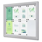 Venkovní uzamykatelná vitrína Slim 8x A4 - Stříbrná