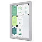 Venkovní uzamykatelná vitrína Slim 9x A4 - Stříbrná