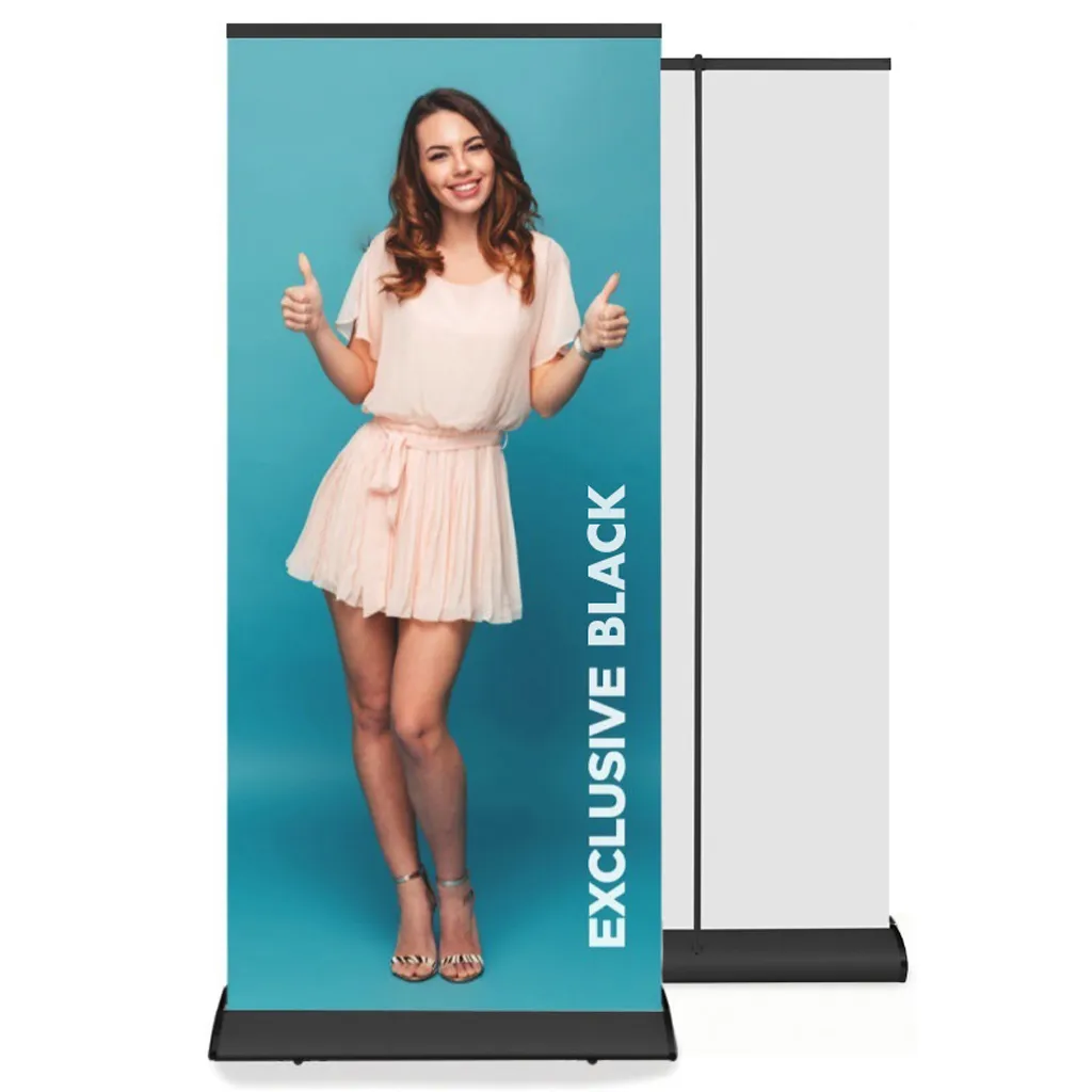 Roll Up Banner Exclusive 85x200 cm - konstrukce - Černý A-Z Reklama CZ