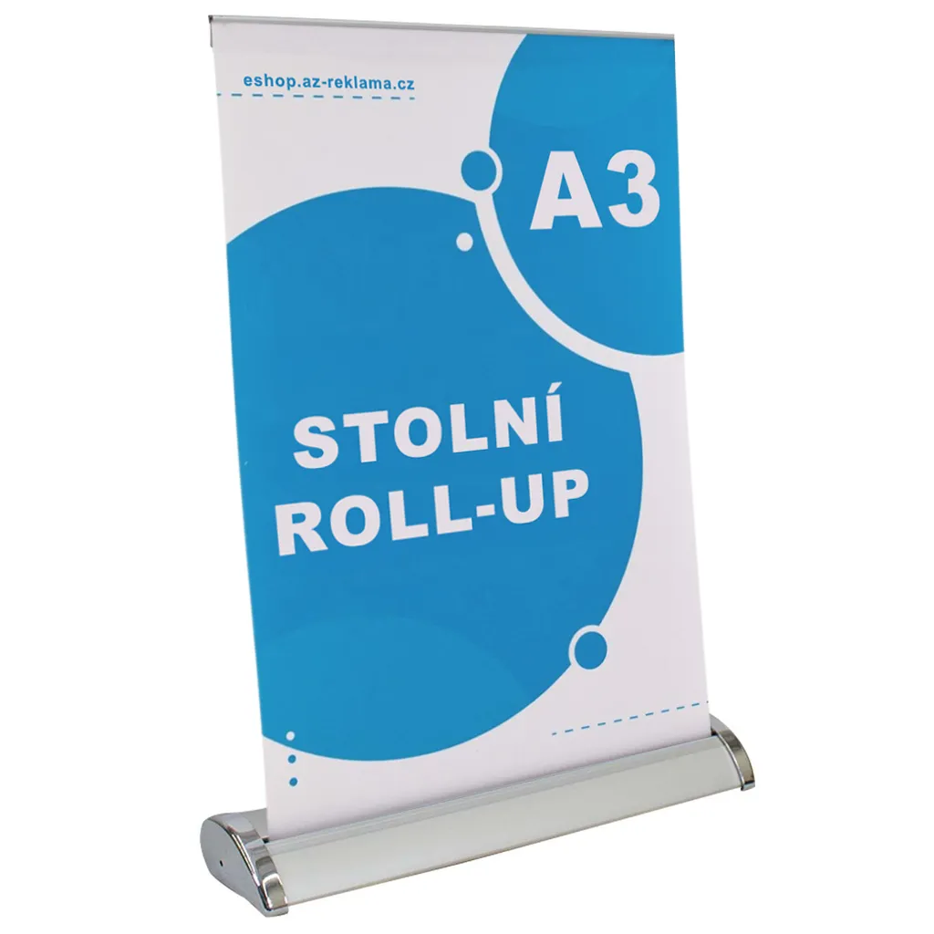 Stolní mini Roll Up Banner formát A3 konstrukce A-Z Reklama CZ