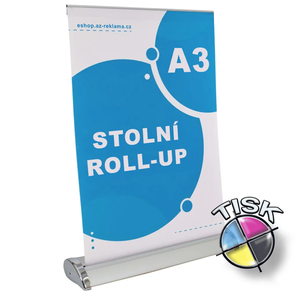 Stolní mini Roll Up Banner formát A3 s tiskem A-Z Reklama CZ