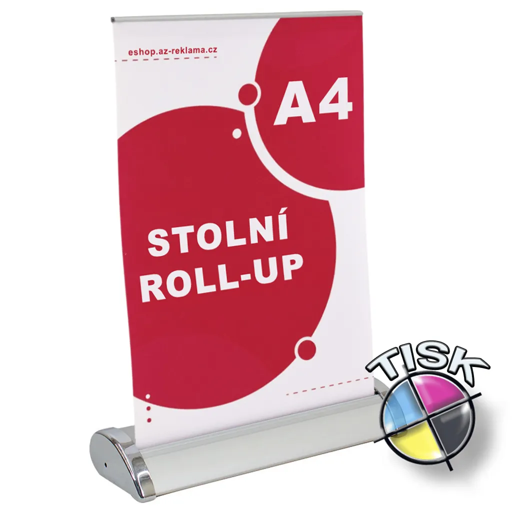 Stolní mini Roll Up Banner formát A4 s tiskem A-Z Reklama CZ