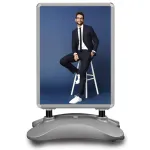 Venkovní stojan Windtalker Hampton A0 - Stříbrný rám A-Z Reklama CZ