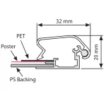 Hliníkový Clip rám profil 32 mm - Ostrý roh A1 A-Z Reklama CZ Hliníkový Clip rám profil 32 mm - Ostrý roh A1 A-Z Reklama CZ