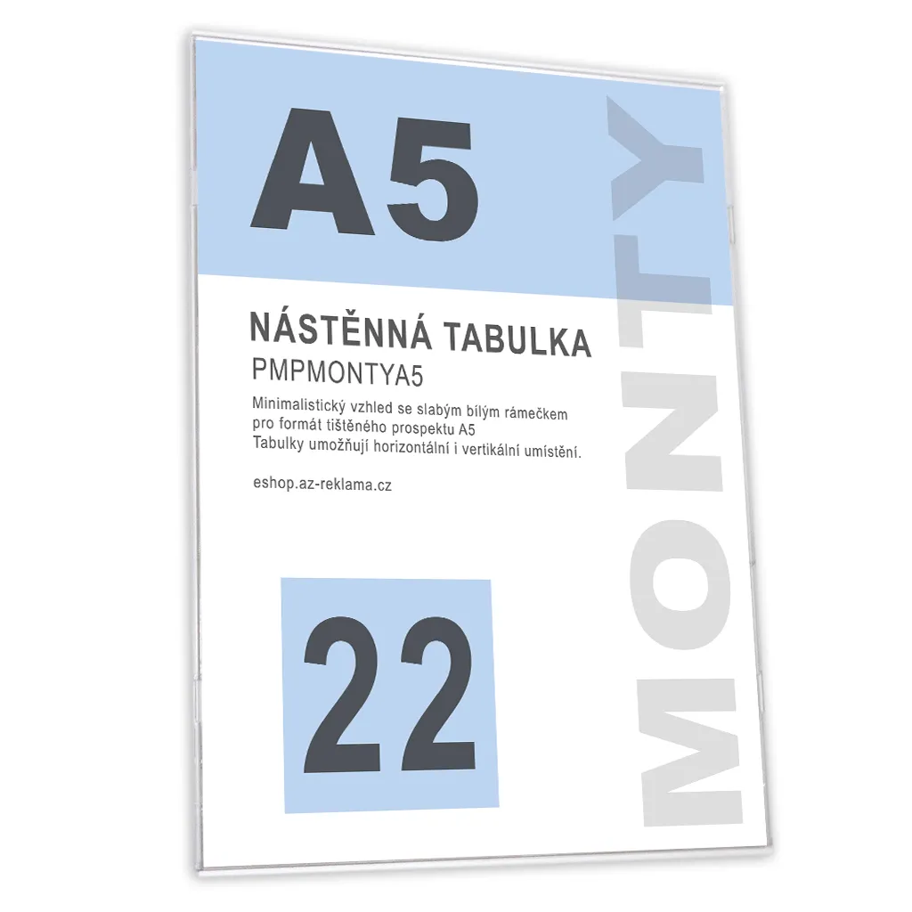 Informační nástěnný systém MONTY pro formát A5 A-Z Reklama CZ