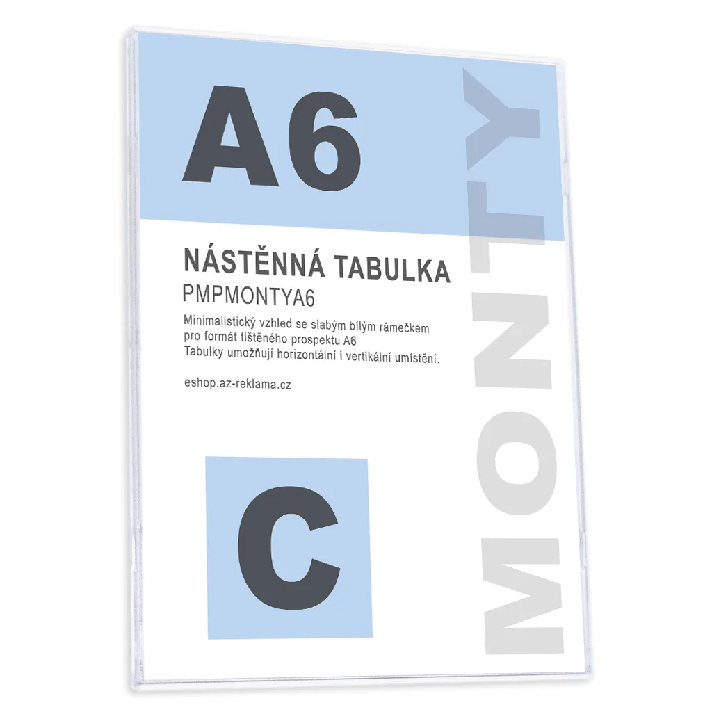 Informační nástěnný systém MONTY pro formát A6 A-Z Reklama CZ