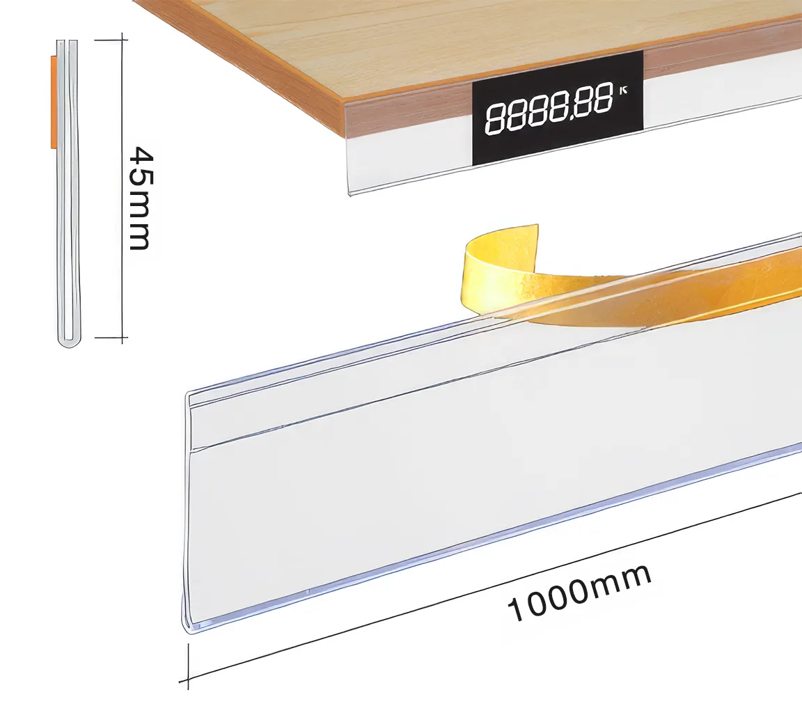 Samolepící cenovková regálová lišta na hranu - 45x1000mm A-Z Reklama CZ