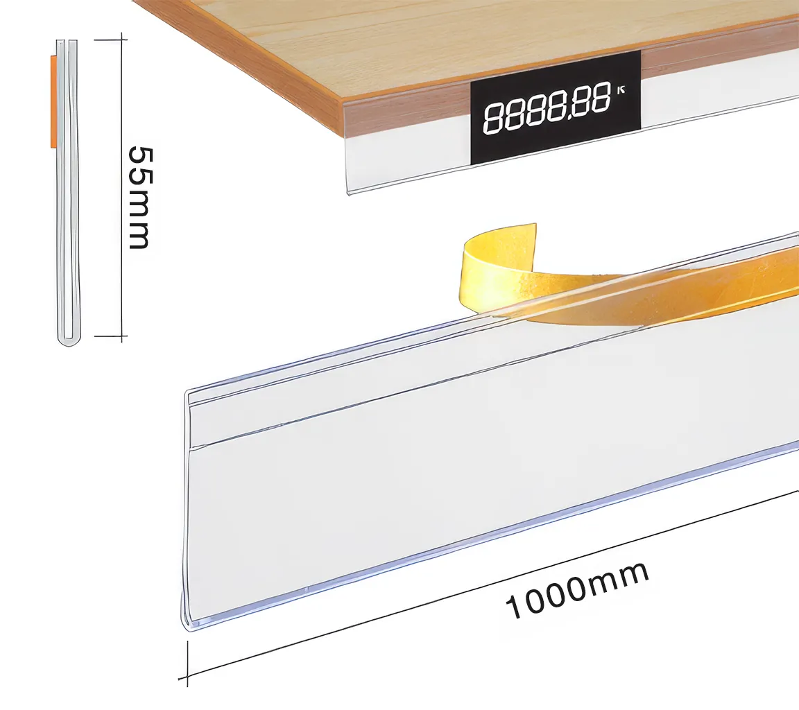 Samolepící cenovková regálová lišta na hranu - 55x1000mm A-Z Reklama CZ