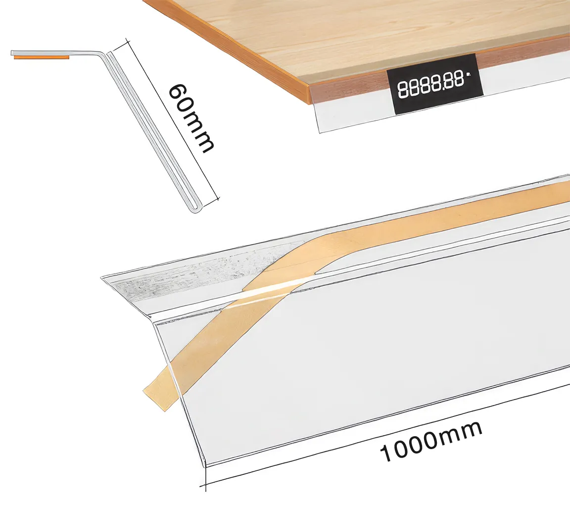Samolepící cenovková regálová lišta se sklonem - 60x1000mm A-Z Reklama CZ