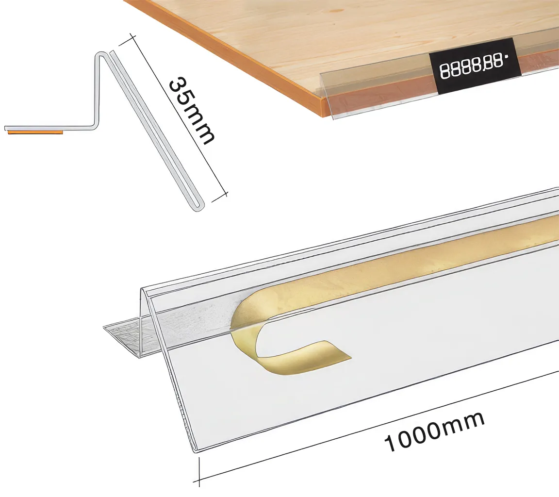 Samolepící cenovková regálová lišta se zábranou 35x1000mm A-Z Reklama CZ