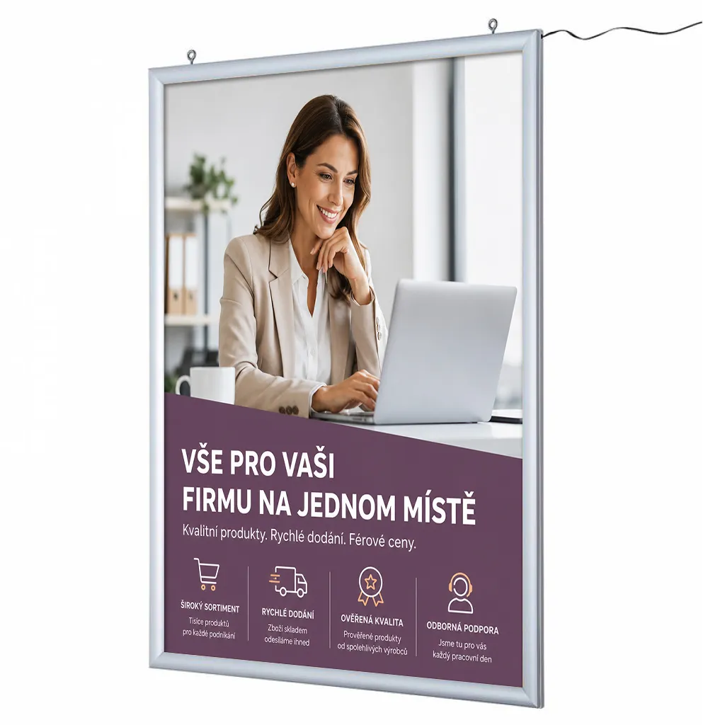 LED Posterlight B1 – oboustranný – závěsný světelný rám A-Z Reklama CZ