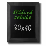 Nástěnná dřevěná křídová tabule Černě lakovaná 30x40 cm