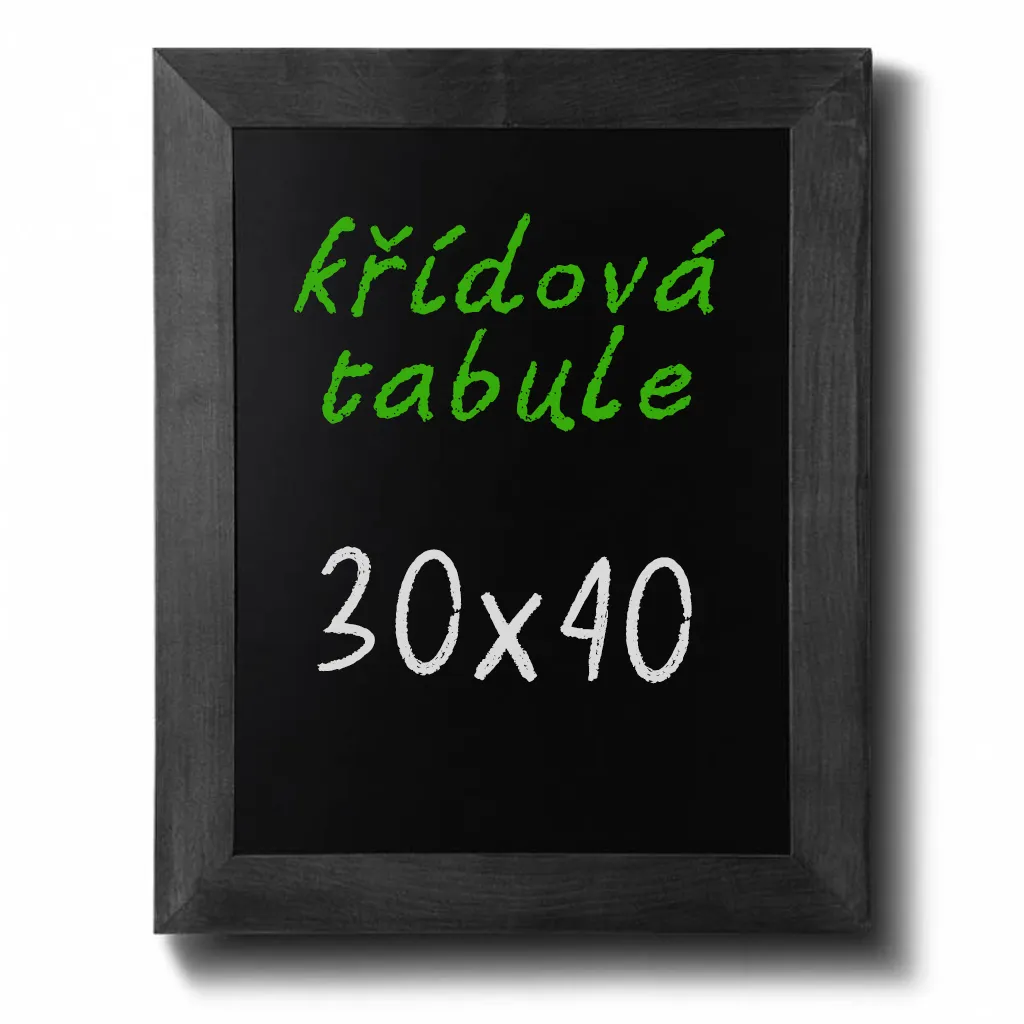 Nástěnná dřevěná křídová tabule Černě lakovaná 30x40 cm A-Z Reklama CZ