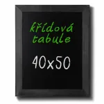 Nástěnná dřevěná křídová tabule Černě lakovaná 40x50 cm