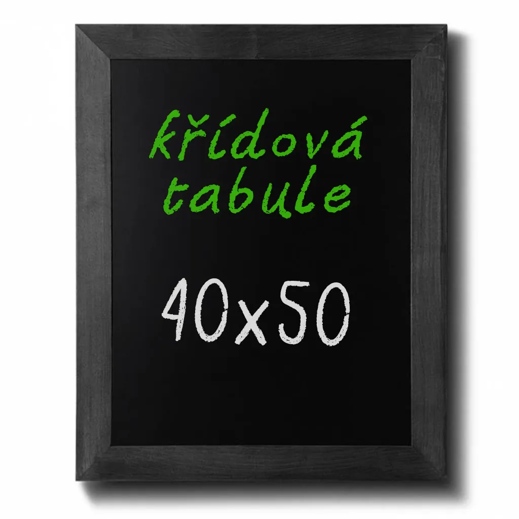 Nástěnná dřevěná křídová tabule Černě lakovaná 40x50 cm A-Z Reklama CZ