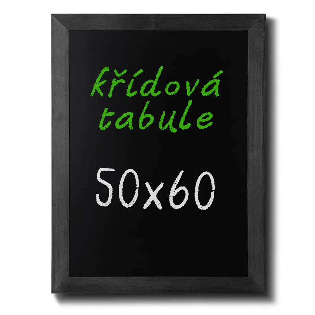 Nástěnná dřevěná křídová tabule Černě lakovaná 50x60 cm A-Z Reklama CZ
