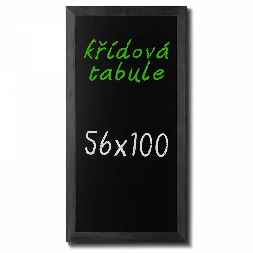 Nástěnná dřevěná křídová tabule Černě lakovaná 56x100 cm A-Z Reklama CZ