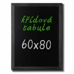Nástěnná dřevěná křídová tabule Černě lakovaná 60x80 cm